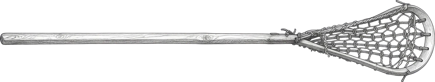 Hand-drawn wooden lacrosse stick