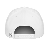 Lax Rat Hat, lacrosse rope hat from Lax Rat Supply Co. in white and black, back view