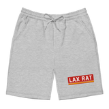 Fleece Shorts, lacrosse fleece shorts from Lax Rat Supply Co. in heather grey, front view