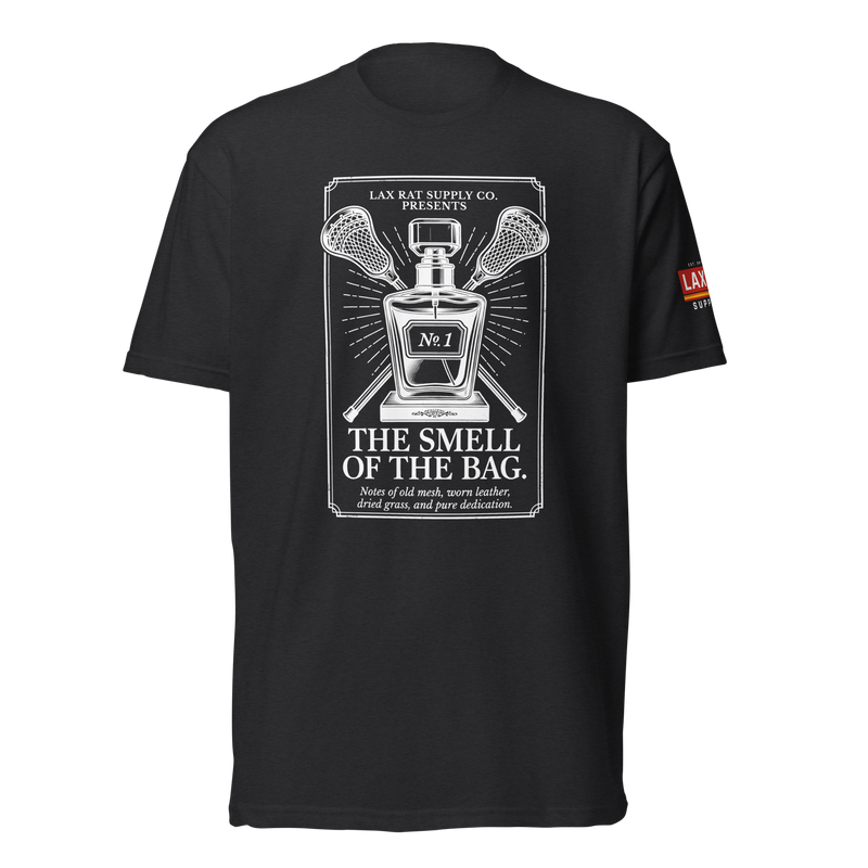 The Maverick Black Tee, lacrosse t-shirt from Lax Rat Supply Co. in black, front view