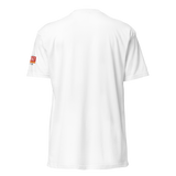 Rat Pack Member Tee White, lacrosse t-shirt from Lax Rat Supply Co. in white, back view