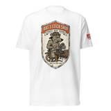 Rat's Stick Shop Tee, lacrosse t-shirt from Lax Rat Supply Co. in white, front view