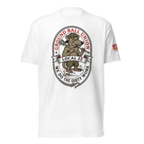 Ground Ball Union Tee, lacrosse t-shirt from Lax Rat Supply Co. in white, front view