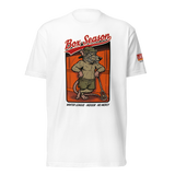 Box Season Tee, lacrosse t-shirt from Lax Rat Supply Co. in white, front view