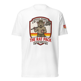 Rat Pack Member Tee White, lacrosse t-shirt from Lax Rat Supply Co. in white, front view