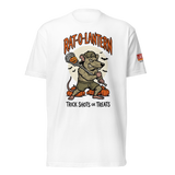 Rat-O-Lantern Tee, lacrosse t-shirt from Lax Rat Supply Co. in white, front view