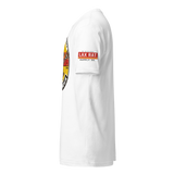 The Grinder Tee, lacrosse t-shirt from Lax Rat Supply Co. in white, left side view