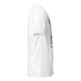 The Maverick White Tee, lacrosse t-shirt from Lax Rat Supply Co. in white, right side view