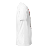 America's First Game Tee, lacrosse t-shirt from Lax Rat Supply Co. in white, right side view