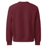Logo Sweatshirt, lacrosse crewneck sweatshirt from Lax Rat Supply Co. in maroon, back view