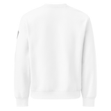 Logo Sweatshirt, lacrosse crewneck sweatshirt from Lax Rat Supply Co. in white, back view