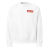 Logo Sweatshirt, lacrosse crewneck sweatshirt from Lax Rat Supply Co. in white, front view